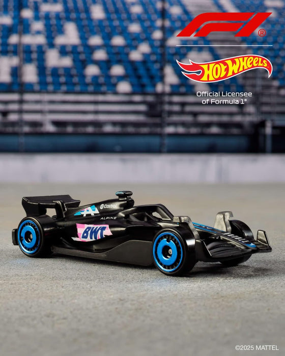 Hot Wheels Spielzeugautos Formel 1 im 5er-Pack, Set aus 5 Die-Cast-Fahrzeugen im Maßstab 1:64 mit F1 Racing Team-Dekorationen, Rennautos zum Sammeln, JGF58