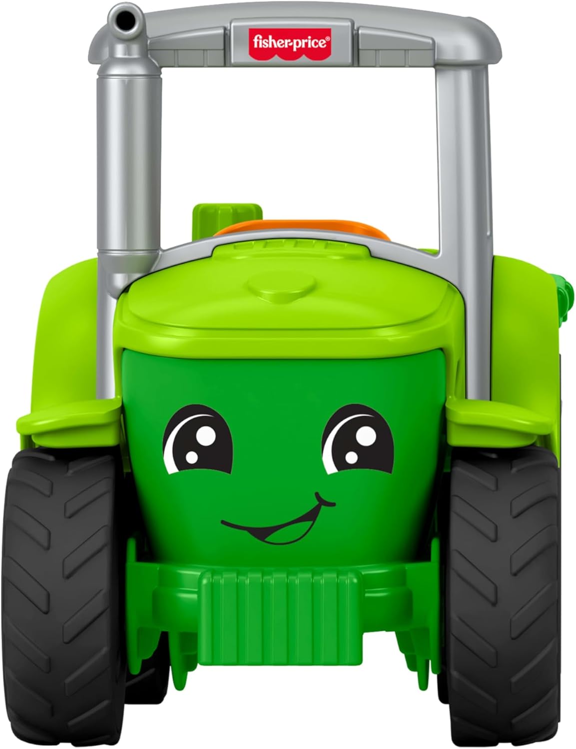 Fisher-Price Little People, Peuterspeelgoed, Tractor om voort te duwen, muzikaal boerderijvoertuig met 2 figuren voor fantasiespel, vanaf 1 jaar, JGX12