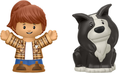 Fisher-Price Little People, Peuterspeelgoed, Tractor om voort te duwen, muzikaal boerderijvoertuig met 2 figuren voor fantasiespel, vanaf 1 jaar, JGX12