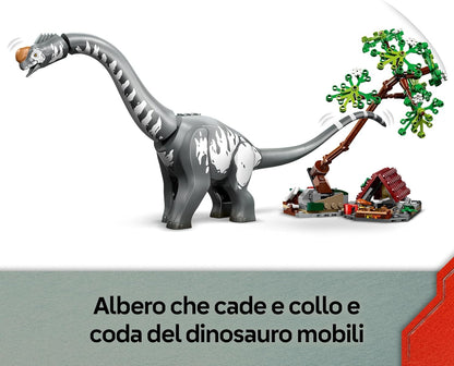 LEGO Jurassic World Alla Ricerca del Raptor e del Titanosauro - Con 2 Figure di Dinosauro Giocattolo, un Fuoristrada, una Moto e 3 Minifigure - Regalo per Bambini e Bambine da 7 Anni in su - 76973