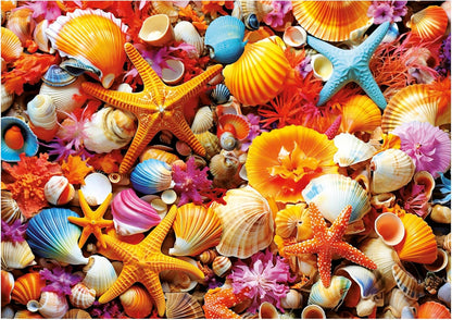 Educa Puzzel met 1000 delen voor volwassenen, schelpcollage, inclusief lijm Fix puzzel, afmetingen: 68 x 48 cm, vanaf 14 jaar (20246