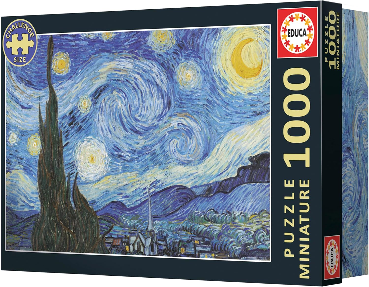 Educa - Il puzzle per adulti da 1000 pezzi più piccolo al mondo | Puzzle in miniatura della notte stellata. Include colla Fix Puzzle. Misure: 30 x 46 cm. Dai 14 anni (20247
