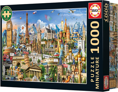 Educa Puzzel met 1000 stukjes voor volwassenen, kleinste symbolen, Europese miniatuursymbolen, incl. lijm, 30 x 46 cm, vanaf 14 jaar (20248
