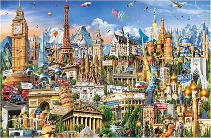 Educa Puzzel met 1000 stukjes voor volwassenen, kleinste symbolen, Europese miniatuursymbolen, incl. lijm, 30 x 46 cm, vanaf 14 jaar (20248
