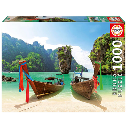 Educa Isle of James Bond, puzzel met 1000 stukjes voor volwassenen, inclusief lijm Fix puzzel, afmetingen: 68 x 48 cm, vanaf 14 jaar (20283