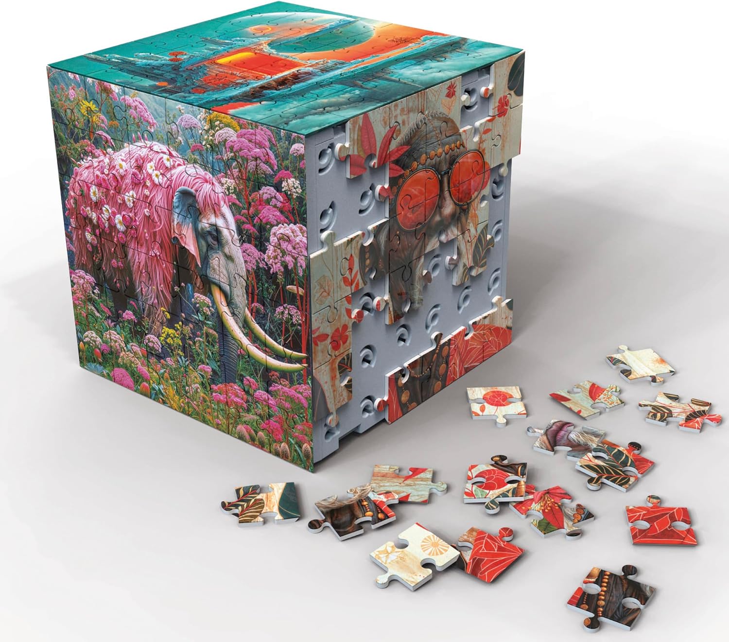 Educa - 3D-puzzel Wonder | De dobbelstenen uitdaging met in totaal 216 delen | Structuur: monteerbare bodem met 6 puzzels van 36 delen | 3D-puzzel voor volwassenen vanaf 8 jaar (20334