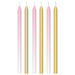 Amscan: 6 Candles 1St B-Day Pink Ombre Wax/Plastic H12C Q. Candele Ombre Rosa
