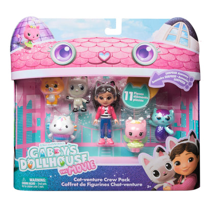 Gabby's Dollhouse: The Movie, Cat-venture Crew Pack, 11-Piece Toy Figure Set with Accessories, Kids Toys for Girls & Boys Ages 3 and Up