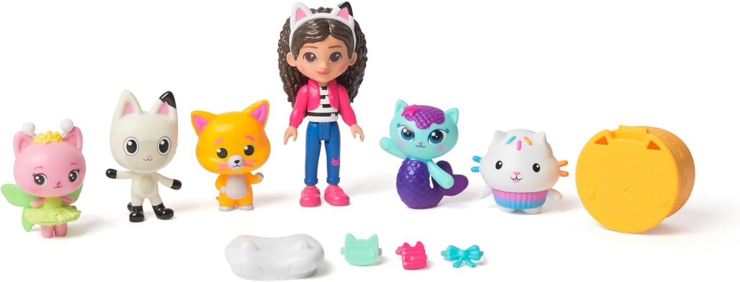 Gabby's Dollhouse: The Movie, Cat-venture Crew Pack, 11-Piece Toy Figure Set with Accessories, Kids Toys for Girls & Boys Ages 3 and Up
