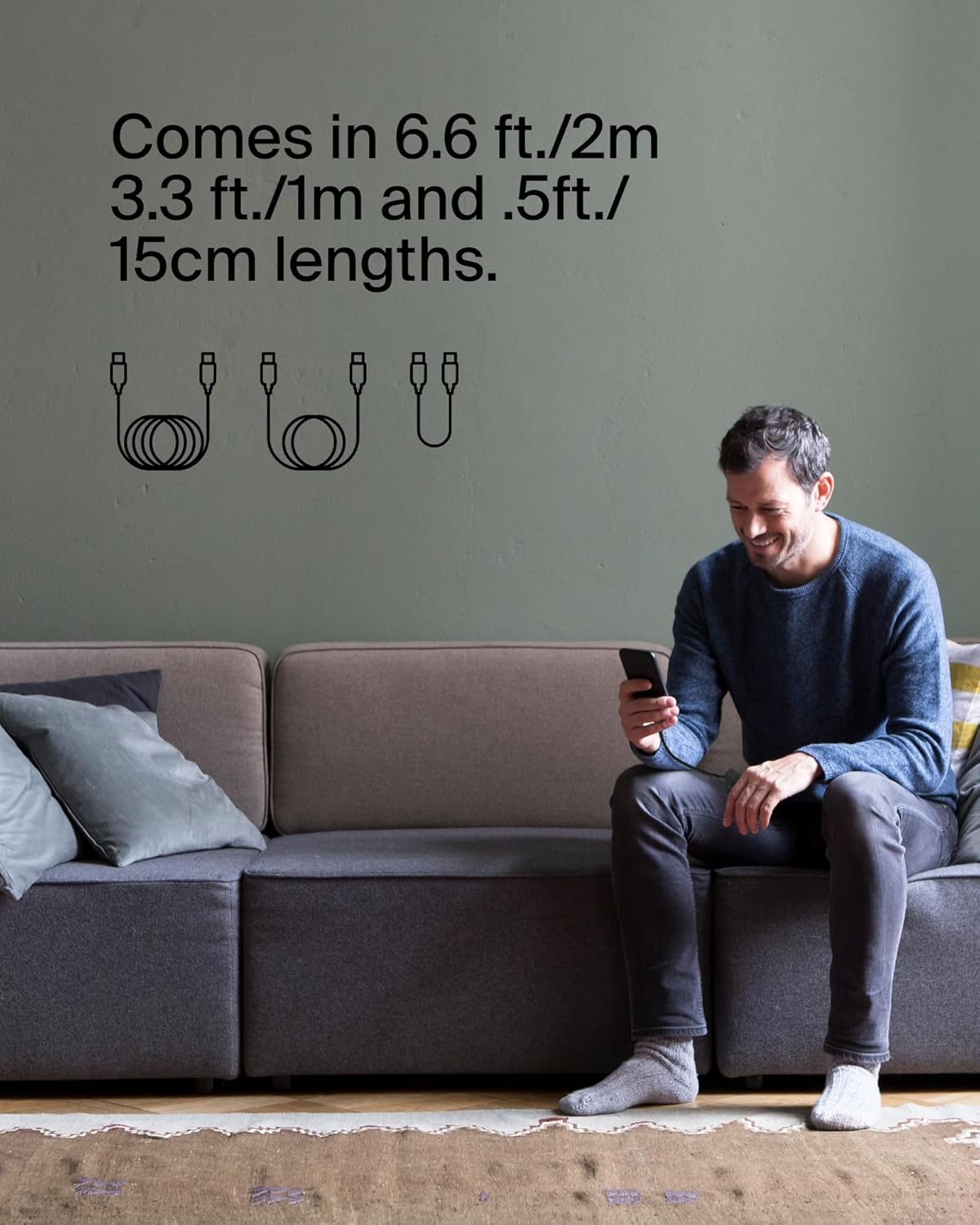 Belkin BoostCharge (6.6ft) Braided USB-C to USB-C Cable for iPhone, Galaxy, Pixel, iPad Pro & More - Black