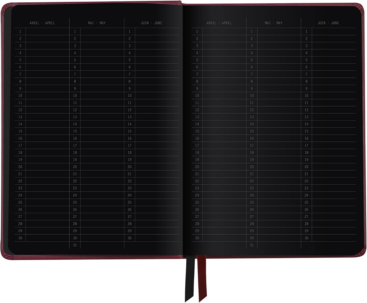 RHODIA 194440C - Bullet Journal Goalbook Creation Black Rigid Notebook - A5 15.5x21x2 cm - Dotted Dot - 160 pages Clairefontaine Maya Smooth Black Paper 120 g/m - 2 Ribbons - Faux Leather Cover