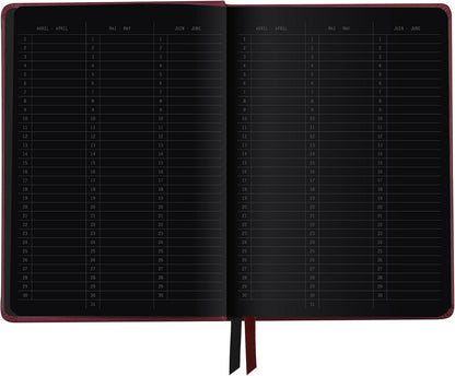 RHODIA 194440C - Bullet Journal Goalbook Creation Black Rigid Notebook - A5 15.5x21x2 cm - Dotted Dot - 160 pages Clairefontaine Maya Smooth Black Paper 120 g/m - 2 Ribbons - Faux Leather Cover