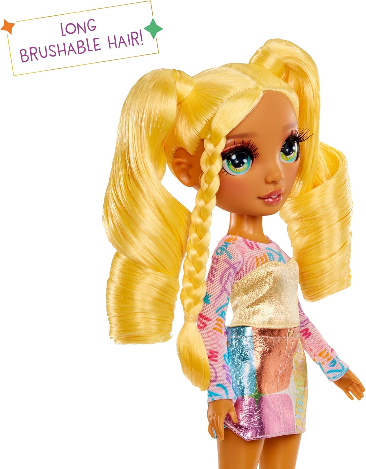 RAINBOW HIGH My Fashion Style Doll - Sunny - Muñeca de Moda de 28 cm de Color Arco Iris con Conjunto Llamativo y Bolso Elegante, Juego, Posable, Coleccionable, para Niños de 4 a 12 Años o Más