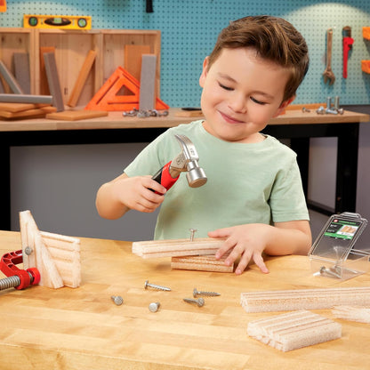 little tikes Creative Construction Hammer & Nail Set - Includes 5 Accessories, Pretend Play Construction Set, Suitable for Boys and Girls Ages 3+ Years