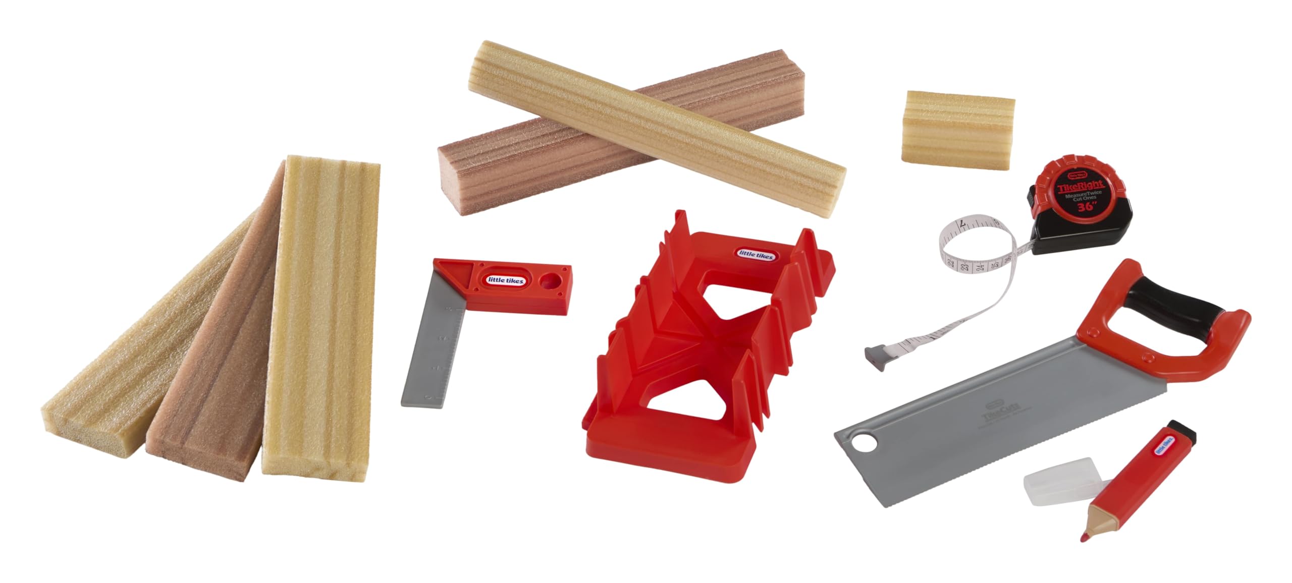little tikes Creative Construction Measure & Cut Set - Includes 5 Accessories, Pretend Play Construction Set, Suitable for Boys and Girls Ages 3+ Years
