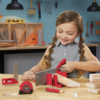little tikes Creative Construction Measure & Cut Set - Includes 5 Accessories, Pretend Play Construction Set, Suitable for Boys and Girls Ages 3+ Years
