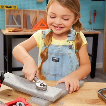 little tikes Creative Construction Tool Box Set - Includes 9 Accessories, Pretend Play Construction Set, Suitable for Boys and Girls Ages 3+ Years