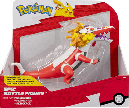 Pokémon Skeledirge Epic Battle Figure - 12-Inch Articulated Epic Battle Figure with Display Stand