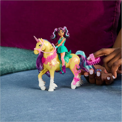 Unicorn Academy - L'Ecole des Licornes - Licorne Leaf + Poupée Ava - Licorne, Poupée Et Accessoires À Collectionner - Jouets Inspirés De La Série L'Ecole des Licornes - Jouet Enfant 4 Ans Et +