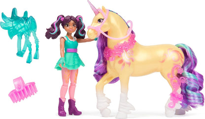 Unicorn Academy - L'Ecole des Licornes - Licorne Leaf + Poupée Ava - Licorne, Poupée Et Accessoires À Collectionner - Jouets Inspirés De La Série L'Ecole des Licornes - Jouet Enfant 4 Ans Et +