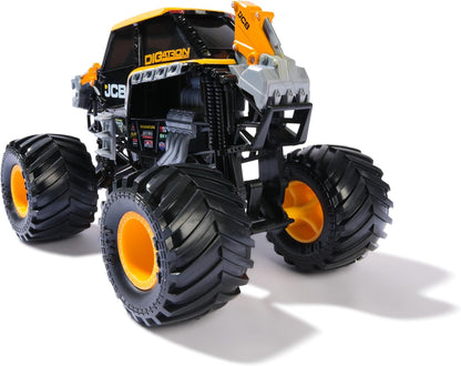 Monster Jam, Official JCB DIGatron Monster Truck, Collector Die-Cast Vehicle, 1:24 Scale, Kids’ Toys for Boys and Girls Aged 3 and up
