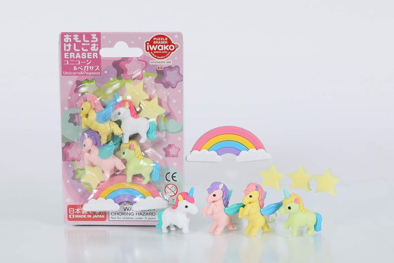Iwako Unicorn & Pegasus - Themed Eraser Blister Card