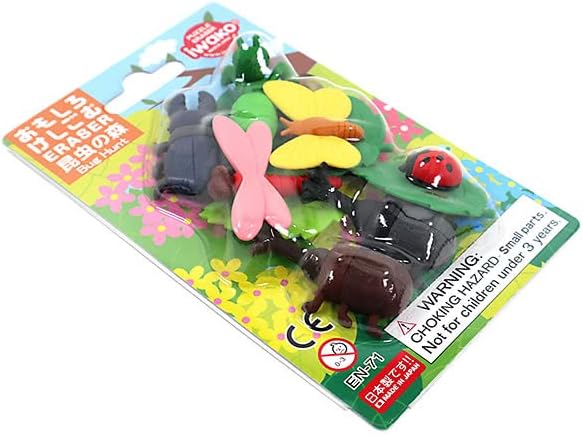 Iwako Bugs Hunt -Renewal - - Themed Eraser Blister Card