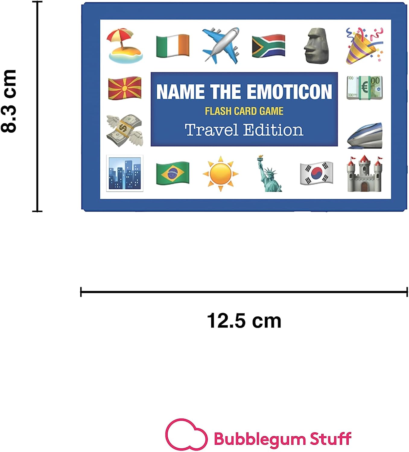 Bubblegum Stuff Name The Emoticon Game - Travel Edition - Emoticon Flash Card Board Game - Suitable For All Ages - Fun Family Game