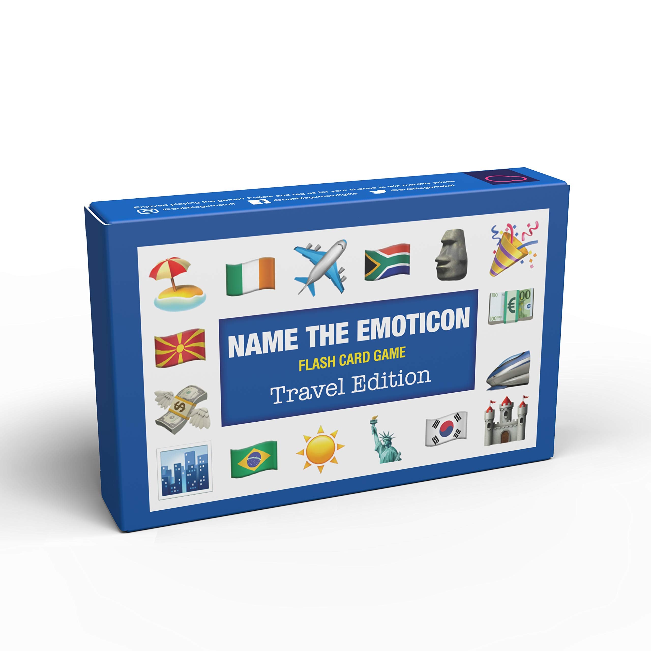 Bubblegum Stuff Name The Emoticon Game - Travel Edition - Emoticon Flash Card Board Game - Suitable For All Ages - Fun Family Game