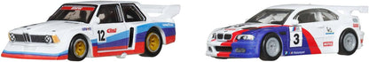 Hot Wheels Premium BMW E46 GTR, Car Culture 2-Pack of 1:64 Scale Vehicles, Unique Pairings, Real Riders Tires, Metal/Metal Chassis, Toy for Collectors, JBK99