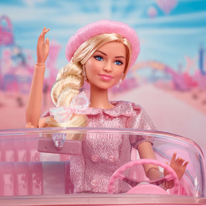 Barbie The Movie Doll, Margot Robbie as, Collectible Doll Wearing Pink Blouse & Skirt Tutu Outfit, With Styled Hair & Matching Jewelry, JBJ53