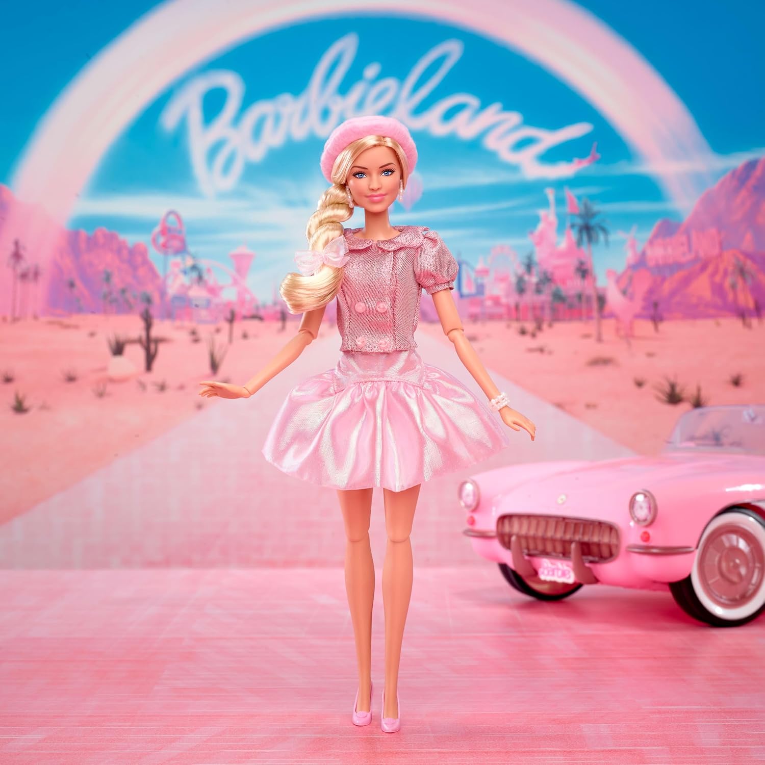 Barbie The Movie Doll, Margot Robbie as, Collectible Doll Wearing Pink Blouse & Skirt Tutu Outfit, With Styled Hair & Matching Jewelry, JBJ53