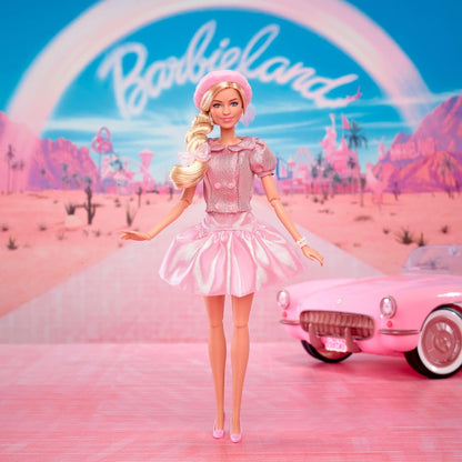 Barbie The Movie Doll, Margot Robbie as, Collectible Doll Wearing Pink Blouse & Skirt Tutu Outfit, With Styled Hair & Matching Jewelry, JBJ53