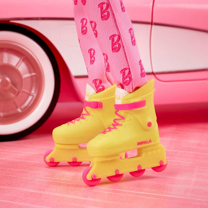 Barbie The Movie Ken Collectible Doll, Ryan Gosling as Ken Wearing Pink Jumpsuit with “B” Detail With White Sneakers and MultiColor Roller Skates, JCP80
