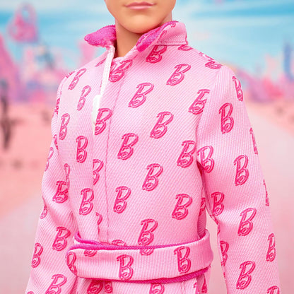 Barbie The Movie Ken Collectible Doll, Ryan Gosling as Ken Wearing Pink Jumpsuit with “B” Detail With White Sneakers and MultiColor Roller Skates, JCP80