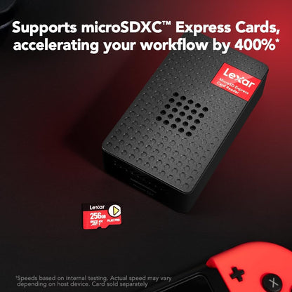 Lexar Play PRO MicroSD Express kaartlezer, USB 3.2 Gen 2, tot 900 MB/s lezen, compatibel met Express microSD UHS-I-kaart (LRW540U-RNHNG)
