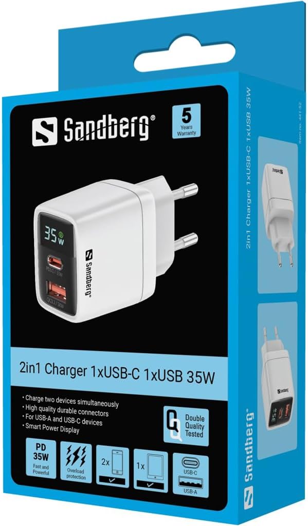 Sandberg - 2In1 Charger 1Xusb-C 1Xusb 35W