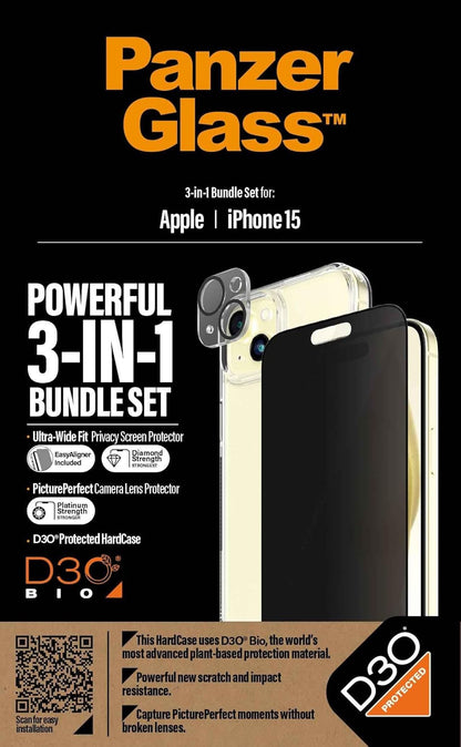 Panzerglass - Apple Iphone 15 Ultra-Wide Fit 3-In-1 Bundle Set