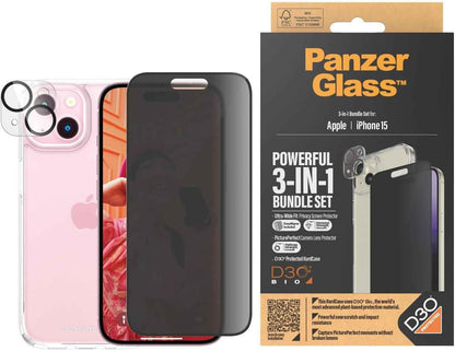Panzerglass - Apple Iphone 15 Ultra-Wide Fit 3-In-1 Bundle Set