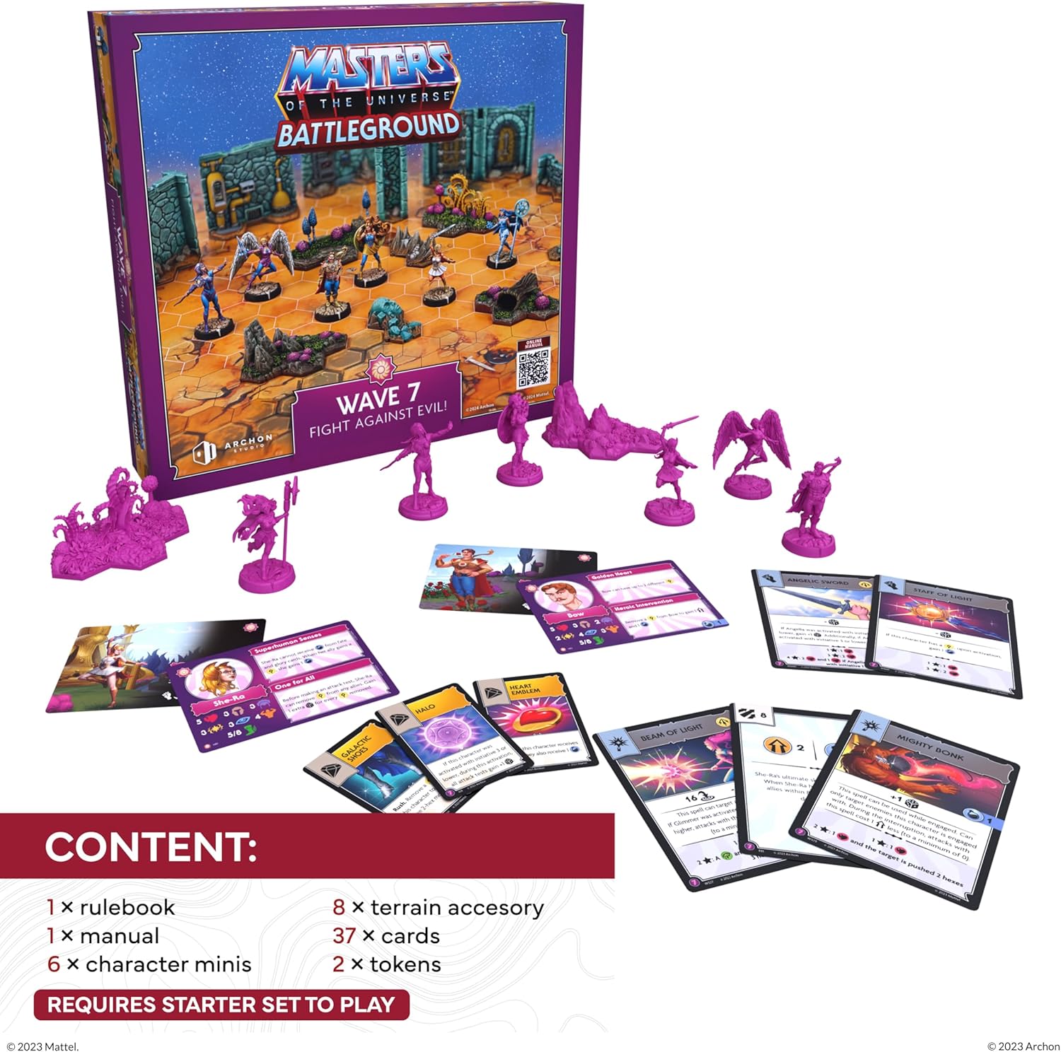 Masters of The Universe Battleground Wave 7 The Great Rebellion - Large 55-Piece Expansion Set Includes 6 Character Minis, Terrain Pieces, Rulebook and More - for Ages 14+