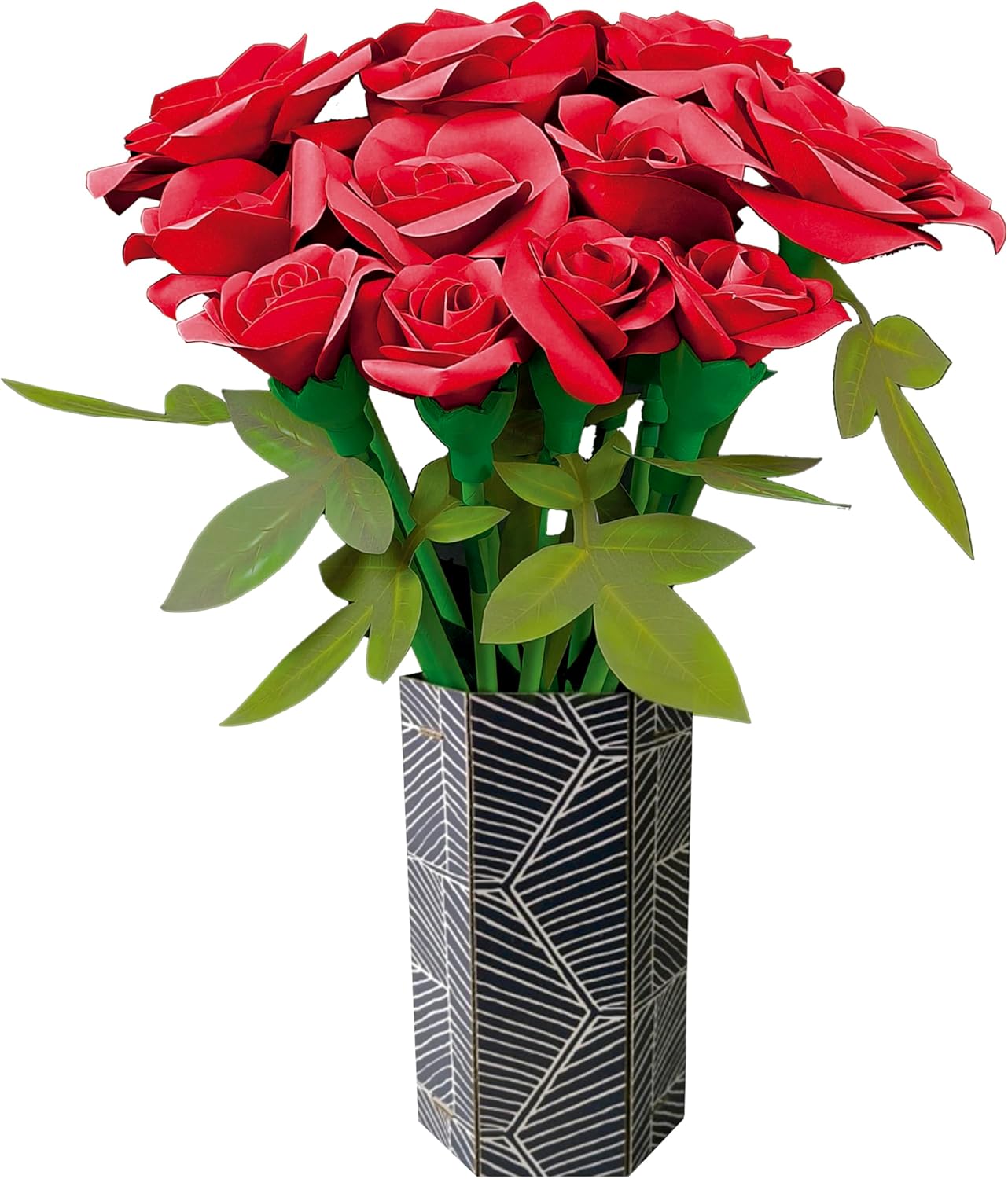 Educa - Boeket bloemen, knutselset voor het maken van twaalf rode papieren rozen zonder lijm of schaar, aanbevolen vanaf 6 jaar (20139
