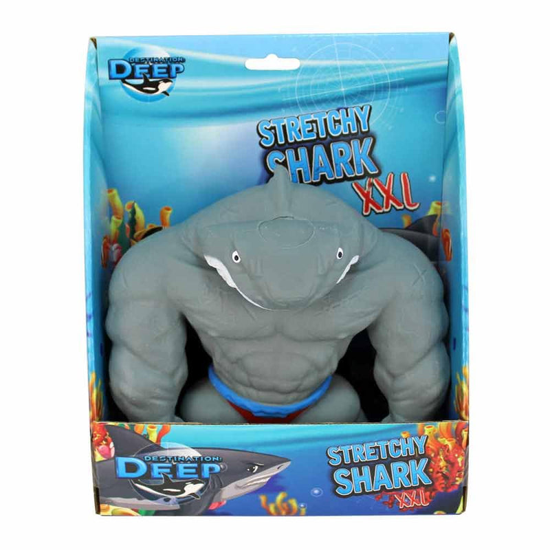 BEMIRO Stretch Figuren für Kinder – 22 cm, aus Gummi, extrem dehnbar & elastisch, Verschiedene Tiermotive wählbar (Hai