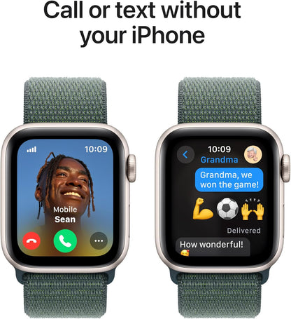 Apple Watch Se (Gps + Cellular) - 2Nd Generation - 40 Mm - Starlight Aluminium - Smart Watch With Sport Loop - Soft Doub