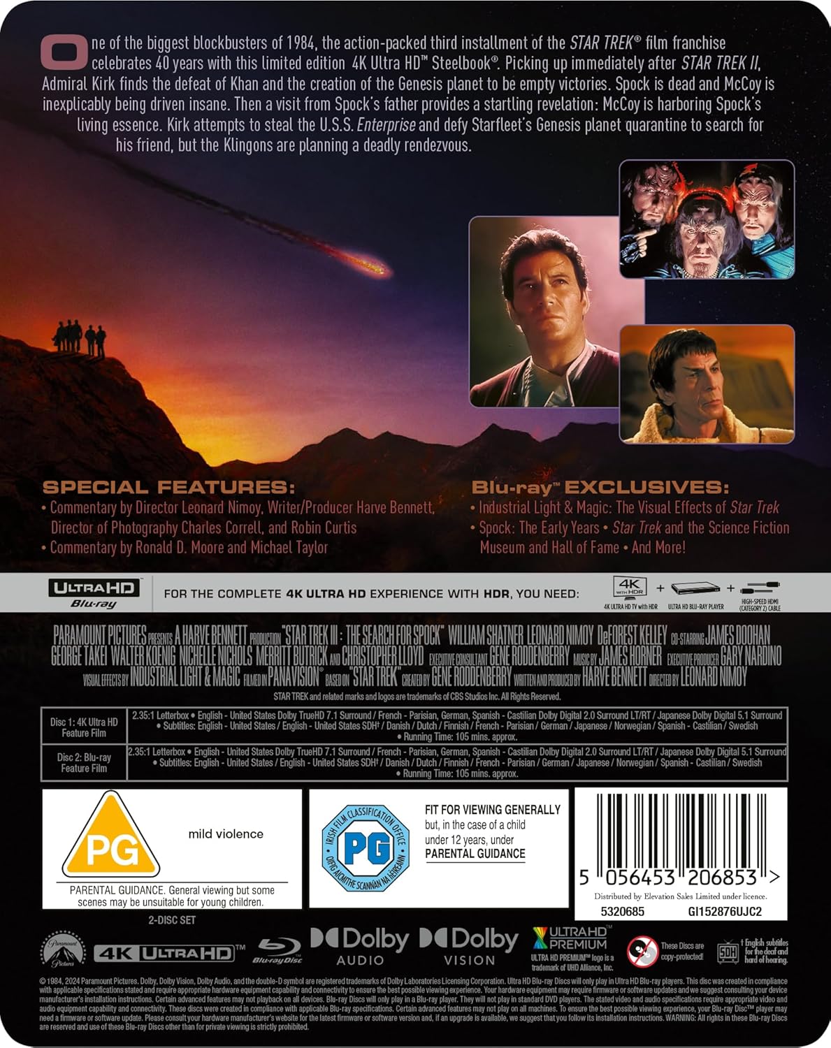 Star Trek III: The Search For Spock 4K UHD Steelbook (Includes Poster and Booklet)