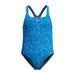 Speedo Girls HyperBoom Allover Medalist Swimsuit Swimming Costume Blue