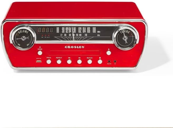 Powel 7-In-1 - Giradiscichi, Lettore Cd, Radio, Am/Fm, Bluetooth, Speakers