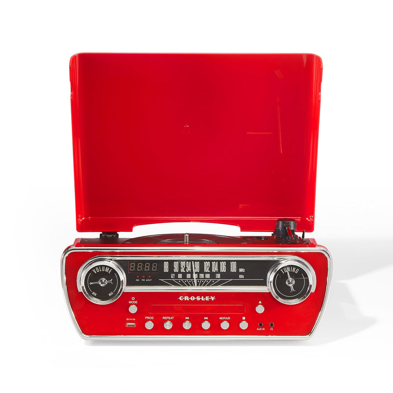 Powel 7-In-1 - Giradiscichi, Lettore Cd, Radio, Am/Fm, Bluetooth, Speakers