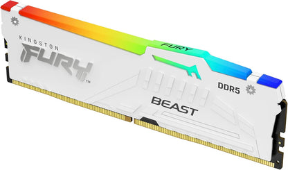 Kingston FURY Beast White RGB 32GB (2x16GB) 6000MT/s DDR5 CL36 DIMM Desktop Gaming Memory Kit of 2 AMD EXPO/ Intel XMP - KF560C36BWE2AK2-32