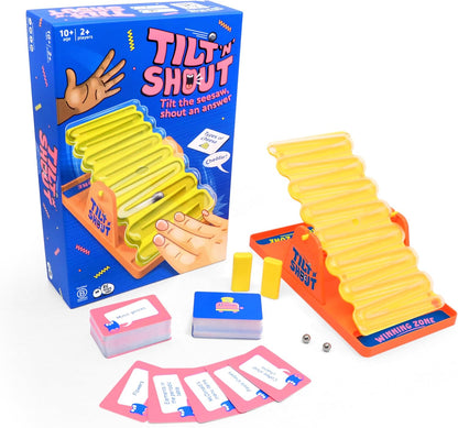 Big Potato Tilt 'n' Shout – Fast-Paced Family Party Game with 150 Unique Categories, Interactive Marble-Run Timer, Perfect for Game Nights, Kids and Adults