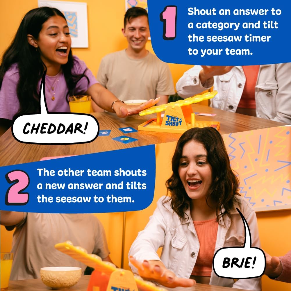 Big Potato Tilt 'n' Shout – Fast-Paced Family Party Game with 150 Unique Categories, Interactive Marble-Run Timer, Perfect for Game Nights, Kids and Adults